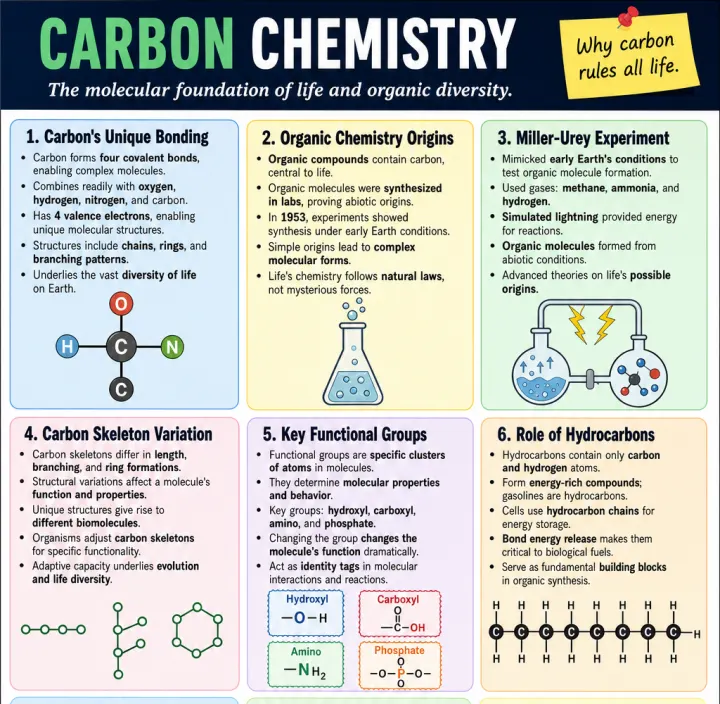 A Sayak one-page infographic on carbon chemistry
